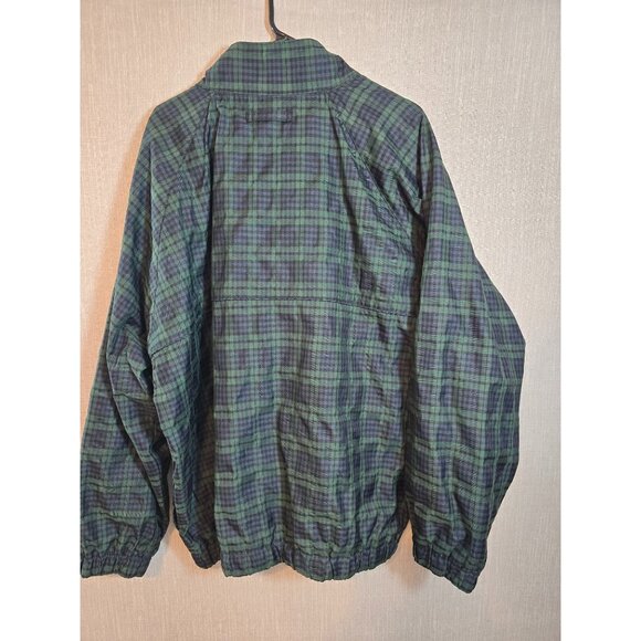 Izod Mens Green & Blue Plaid Pullover Windbreaker Jacket Half-Zip Casual Size XL - Picture 3 of 15